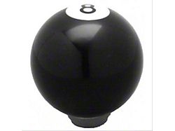 Number 8 Poll Ball Shift Knob; Gloss Black (Universal; Some Adaptation May Be Required)