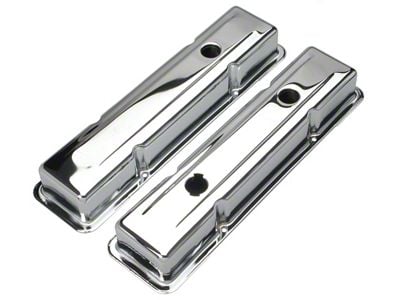 OEM Reproduction Short Valve Covers; Chrome (76-86 Small Block V8 Corvette C3 & C4)