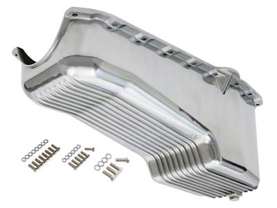 OEM Style Finned Oil Pan; 4-Quart; Polished (57-79 Small Block V8 Corvette C1, C2 & C3)