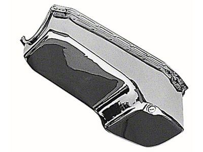 OEM Style Oil Pan; 4-Quart; Chrome (79-85 Corvette C3 & C4 w/ Oil Dip Stick on Passenger Side)