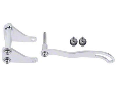 Power Steering Bracket Set for Short Water Pumps; Driver Side Mount; Chrome (55-69 Small Block V8 Corvette C1, C2 & C3)