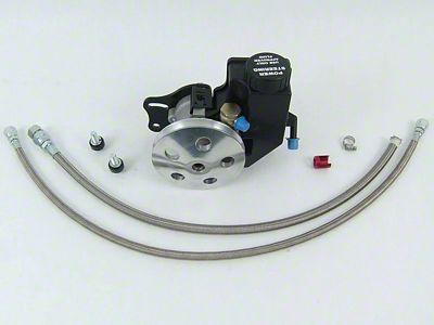 Power Steering Pump with Clip-On Reservoir (68-82 Small Block V8 Corvette C3 w/ Long Water Pumps)