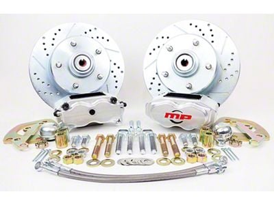 Rallye Series Front Disc Brake Conversion Kit; Clear Billet Aluminum Calipers (65-68 Corvette C2 & C3)