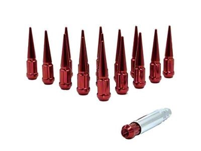 Red Spike Lug Nut Kit; 12mm x 1.5; Set of 20 (84-96 Corvette C4)