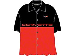 Corvette Shirt, David Carey, C6 Split Design, Red And Black