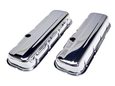 Short Valve Covers; Chrome (65-74 Big Block V8 Corvette C2 & C3)