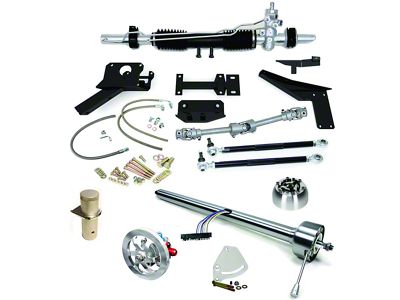 Steeroids Power Steering Rack and Pinion Conversion Kit with Chrome Steering Column (53-54 V8 Corvette C1 w/ Stock Manifolds)