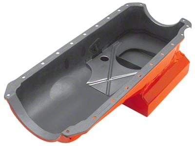 Street/Strip Oil Pan; 6-Quart; Deep Orange (65-74 Big Block V8 Corvette C2 & C3)