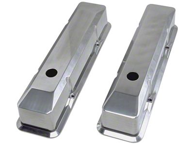 Tall Valve Covers with Beveled Edge; Polished (58-86 Small Block V8 Corvette C1, C2, C3 & C4)