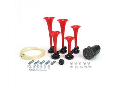 The Roach Coach 5 Trumpet La Cucaracha Air Horn Kit with Compressor (Universal; Some Adaptation May Be Required)