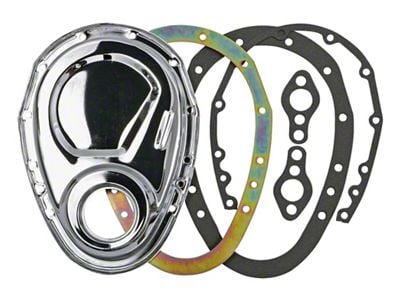 Timing Chain Cover Install Kit; Chrome (58-86 Small Block V8 Corvette C1, C2, C3 & C4, Excluding LT1)