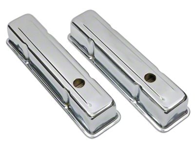 Traditional Style Tall Valve Covers with Baffles; Chrome (58-86 Small Block V8 Corvette C1, C2, C3 & C4)