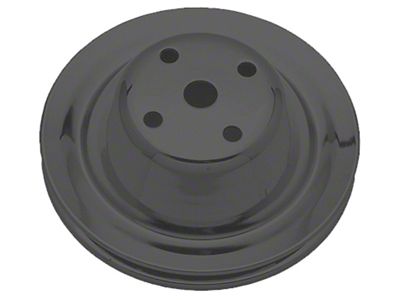 Water Pump Pulley; 1-Groove; Asphalt Black (76-85 Small Block V8 Corvette C3 & C4 w/ Long Water Pump)