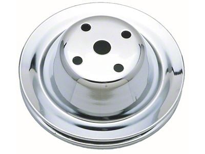 Water Pump Pulley; 1-Groove; Chrome (76-85 Corvette C3 & C4 w/ Long Water Pump)