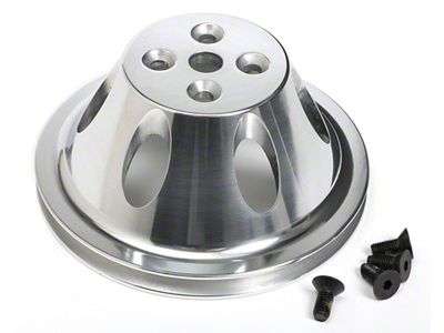 Water Pump Pulley; 1-Groove; Polished Aluminum (57-68 Small Block V8 Corvette C1, C2 & C3 w/ Short Water Pump)