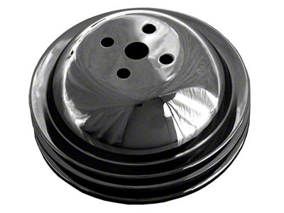 Water Pump Pulley; 2-Groove; Asphalt Black (66-68 Big Block V8 Corvette C2 w/ Short Water Pump)