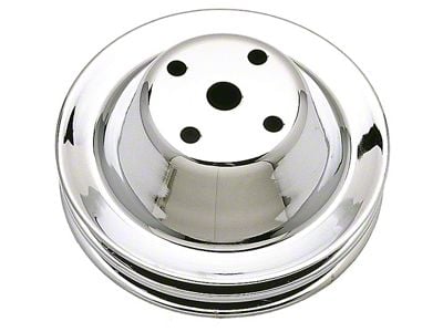 Water Pump Pulley; 2-Groove; Chrome (76-85 Corvette C3 & C4 w/ Long Water Pump)