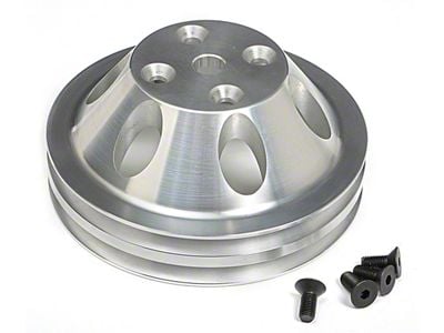 Water Pump Pulley; 2-Groove; Machined Aluminum (76-85 Corvette C3 & C4 w/ Long Water Pump)