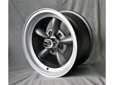 Torque Thrust Style Anthracite/Diamond Cut Wheel; 15x8; 0mm Offset (63-67 Corvette C2)