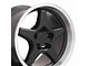 CV01 Black with Machined Lip Wheel; Rear Only; 17x11; 50mm Offset (88-96 Corvette C4)