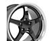 CV05 Black with Machined Lip Wheel; Rear Only; 18x10.5; 56mm Offset (88-96 Corvette C4)