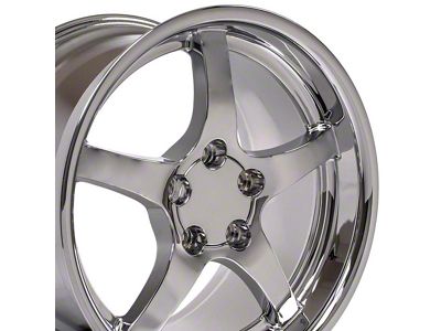 CV05 Chrome Wheel; Rear Only; 18x10.5; 56mm Offset (88-96 Corvette C4)