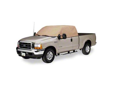 Covercraft Tan Flannel Custom Cab Cooler Cover; Tan (92-00 C2500, C3500, K2500, K3500 Crew Cab w/ Below Eye Level Mirrors)