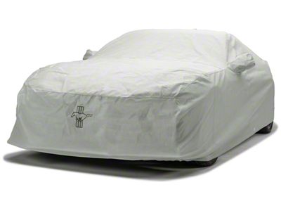 Covercraft Custom Car Covers 3-Layer Moderate Climate Car Cover with 2 Mirror Pockets and Black Mustang Tri-Bar Logo (69-70 Mustang Sportsroof, Excluding GT350 & GT500)