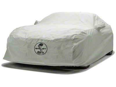 Covercraft Custom Car Covers 3-Layer Moderate Climate Car Cover with 2 Mirror Pockets and Shelby Snake Medallion Logo; Gray (66-68 Mustang GT350 Fastback, GT500 Fastback)