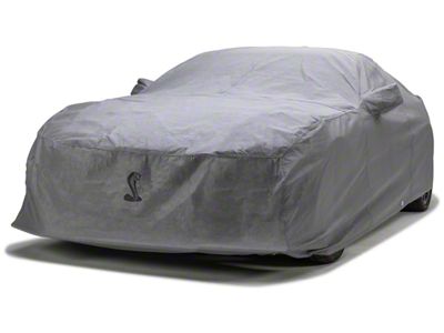 Covercraft Custom Car Covers 5-Layer Indoor Car Cover with 2 Mirror Pockets and Black Mustang Cobra Logo (69-70 Mustang Sportsroof, Excluding GT350 & GT500)