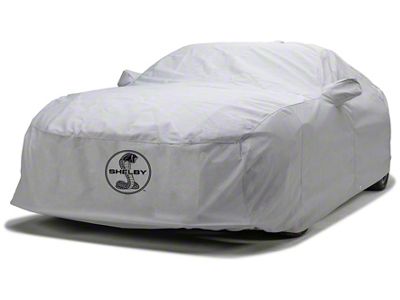 Covercraft Custom Car Covers 5-Layer Softback All Climate Car Cover with Shelby Snake Medallion Logo and without Mirror Pockets; Gray (67-68 Mustang GT500 Coupe)