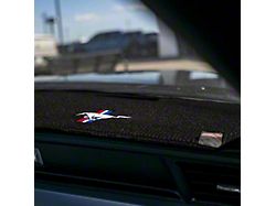 Covercraft Ltd Edition Custom Dash Cover with Mustang Tri-Bar Logo; Black (67-68 Mustang, Excluding GT350 & GT500)