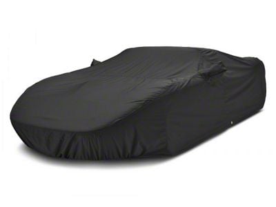 Covercraft Custom Car Covers WeatherShield HP Car Cover with 1 Mirror Pocket and Black Mustang Pony Logo; Black (65-68 Mustang Fastback, Excluding GT350 & GT500)