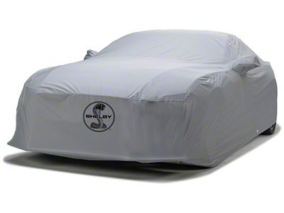 Covercraft Custom Car Covers WeatherShield HP Car Cover with Shelby Snake Medallion Logo and without Mirror Pockets; Gray (67-68 Mustang GT500 Coupe)