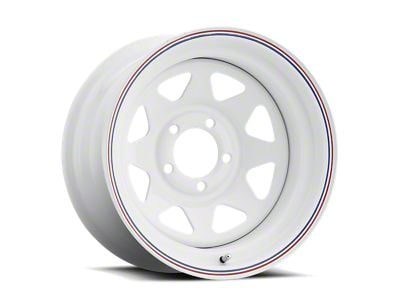 Cragar 310 Nomad Series Gloss White with Red and Blue Stripes Wheel; 15x7; -6mm Offset (67-69 Camaro)