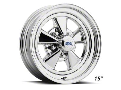 Cragar 61C S/S Series Chrome Wheel; 15x7; 12.70mm Offset (67-69 Firebird)