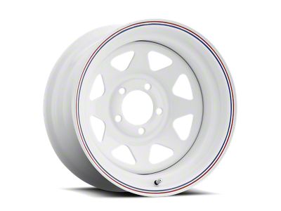 Cragar 310 Nomad Series Gloss White with Red and Blue Stripes Wheel; 15x7; -6mm Offset (68-82 Corvette C3)