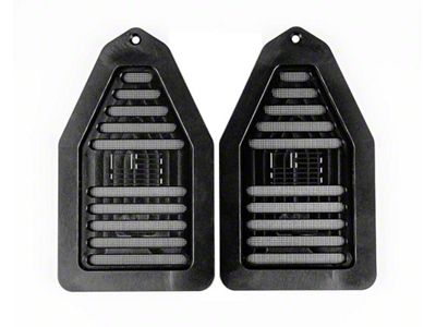 Billet Door Jamb Vents with Engraved Flag; Black Anodized (1969 442, Cutlass)