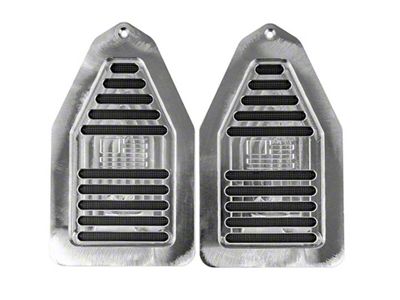 Billet Door Jamb Vents with Engraved Flag; Machined Finish (1969 442, Cutlass)