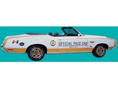 Indianapolis 500 Pace Car Door Decal Kit; Black/Gold (1972 Cutlass)