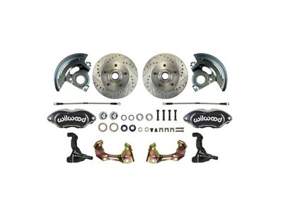 The Right Stuff Detailing Performance Series At The Wheel Front Disc Brake Conversion Kit; Black Calipers (64-72 442, Cutlass, F85, Vista Cruiser)