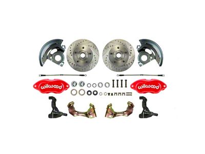 The Right Stuff Detailing Performance Series At The Wheel Front Disc Brake Conversion Kit; Red Calipers (64-72 442, Cutlass, F85, Vista Cruiser)