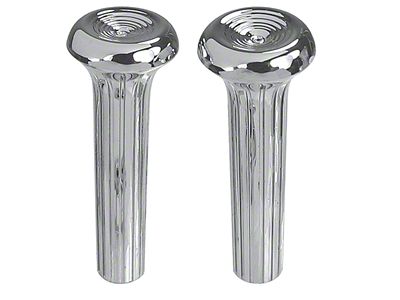 Ribbed Door Lock Knobs; Chrome (68-72 Cutlass)