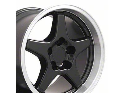 CV01 Black with Machined Lip Wheel; Rear Only; 17x11 (93-02 Firebird)