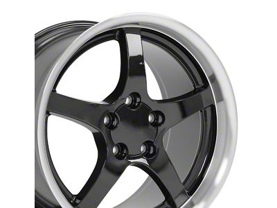 CV05 Black with Machined Lip Wheel; Rear Only; 18x10.5; 56mm Offset (93-02 Firebird)