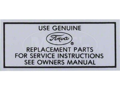 Air Cleaner Service Instruction Decal