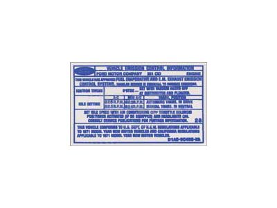 Decal - Emission - 351 - 4 BBL - Automatic & Manual Transmission