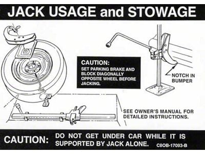 Decal - Jack Instructions - Fairlane Fastback - Regular Wheels