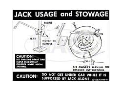 Decal - Jack Instructions - Torino Convertible - Regular Wheels