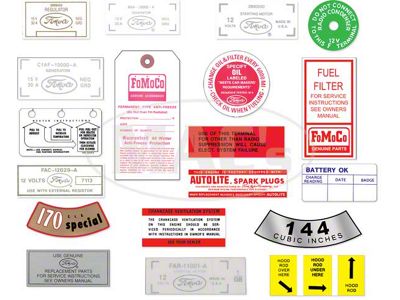 Decal Kit, 144/170 CID, Falcon, Ranchero, 1960-1961